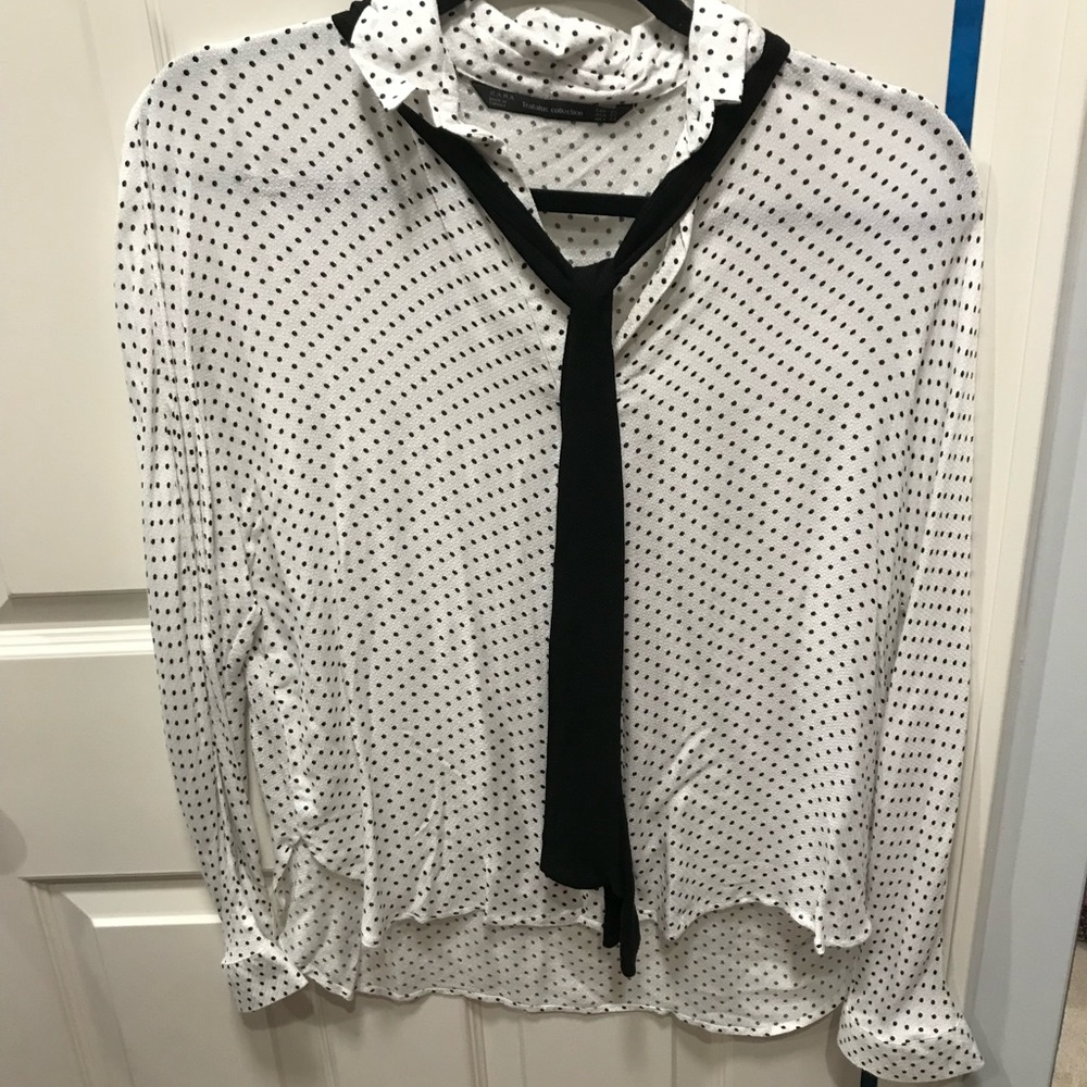 Zara polka dot dress shirt